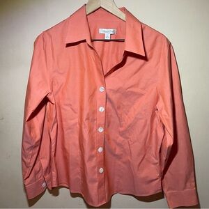 100% Cotton Coldwater Creek Coral Shirt size large